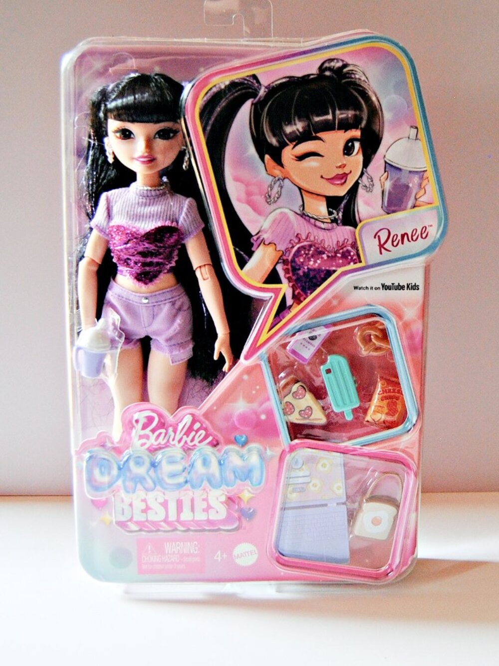 Barbie Dream Besties Renee Fashion Doll with  Food Themed Accessories New